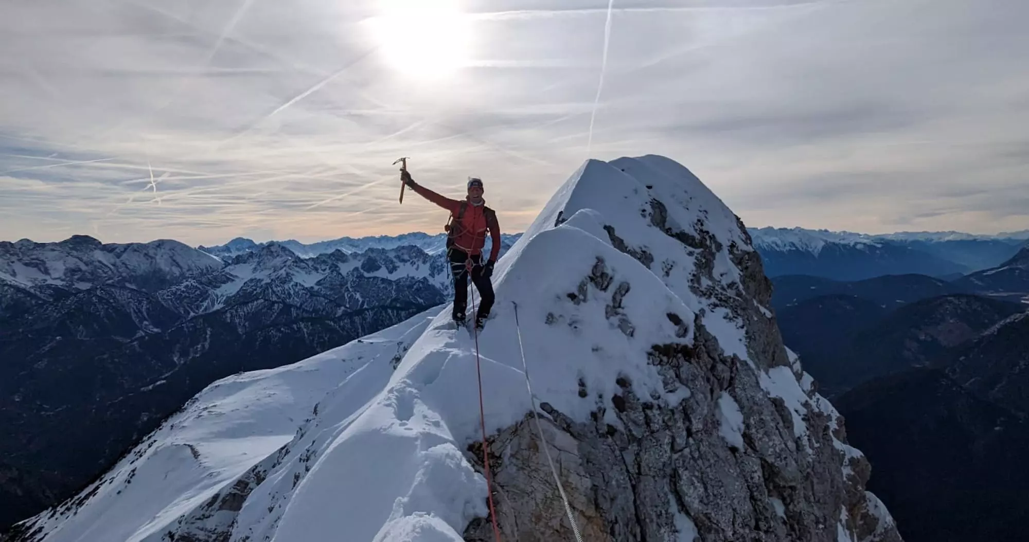 Bergführer Andreas Biberger bei Skitour auf der Zugspitze